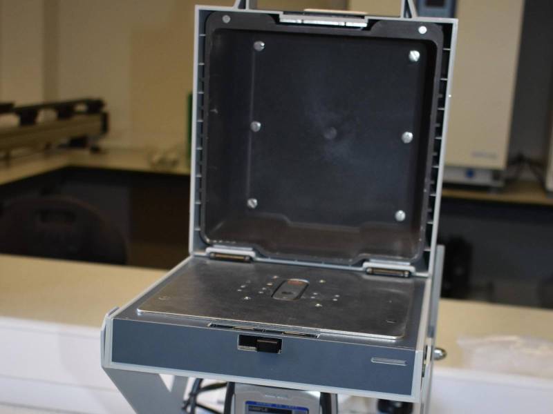 XRF testing machine identifying  metal components within artefacts.